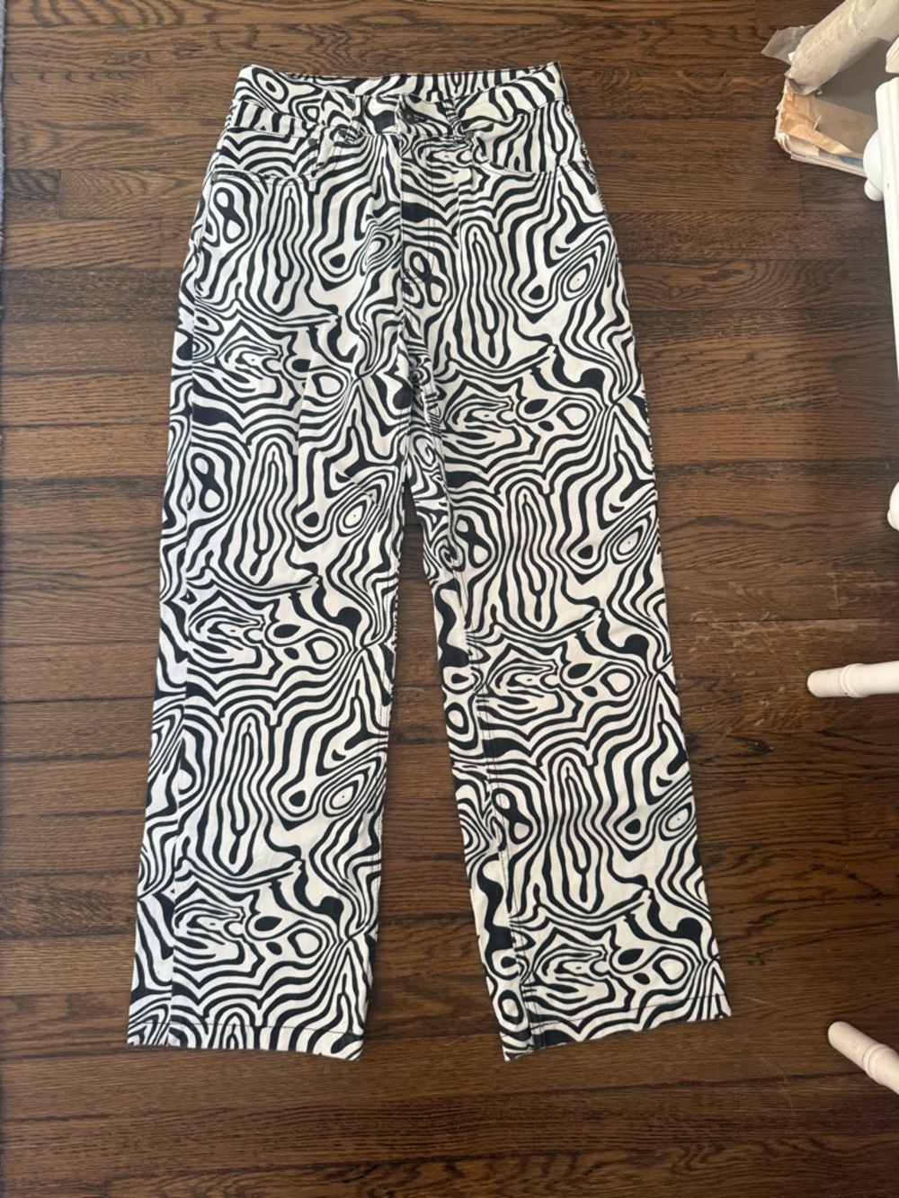 The Ragged Priest Black and White Print Jeans